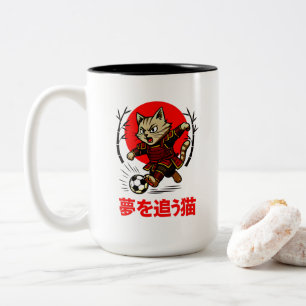 Japanisches Samurai-Fußball-Anime Neko Dream Chase Zweifarbige Tasse