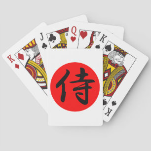 Japanisches Samurai-Kanji-Symbol Spielkarten