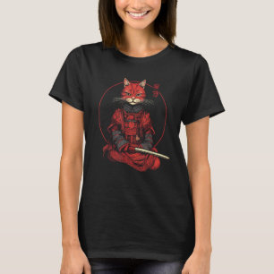 Japanisches Samurai-Katze-Tattoo, Ninja-Katze Frau T-Shirt