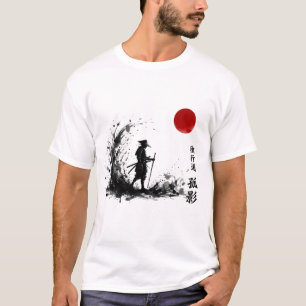 Japanisches Samurai-Minimalist-Kunst-T-Shirt T-Shirt