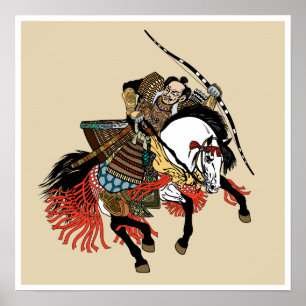 Japanisches Samurai-Pferd Poster