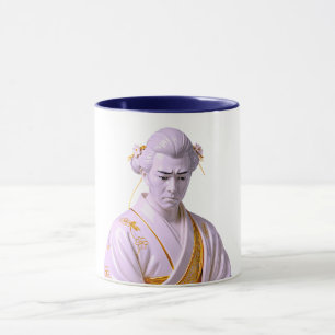 Japanisches Samurai-Porträt Tasse
