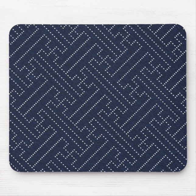 japanisches Sashiko-Schlüsseldesign Mousepad (Vorne)