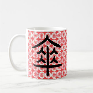 Japanisches Schirmmuster mit Kanji Kaffeetasse