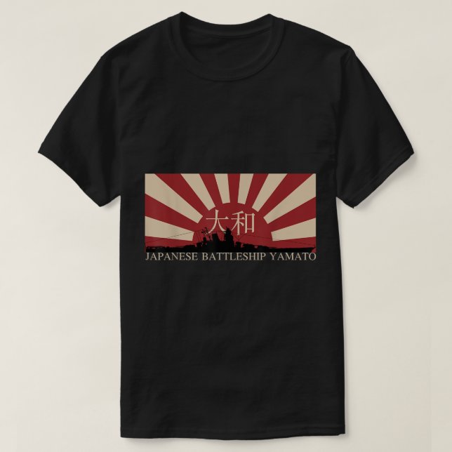 Japanisches Schlachtschiff Yamato Aufstieg der Sun T-Shirt (Design vorne)