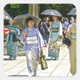 Japanisches Schwertfestival Quadratischer Aufkleber