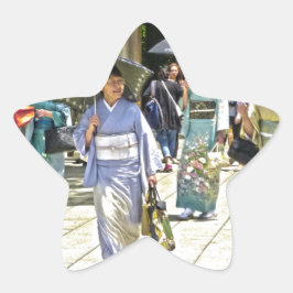 Japanisches Schwertfestival Stern-Aufkleber