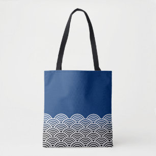 Japanisches Seigaiha Wave Pattern Tasche