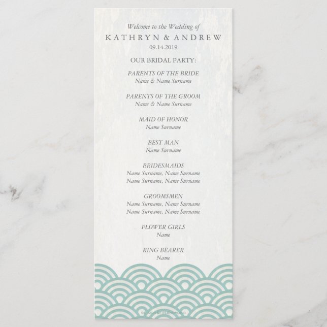 japanisches Seigaiha Waves-Programm/Dienstorden Programm (Vorderseite)