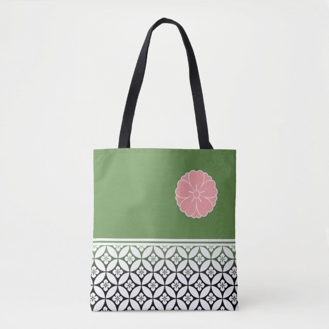 Japanisches Shippou und Sakura-Wappen Tasche (Vorderseite)