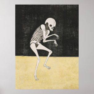 Japanisches Skelett Ukiyo-e Dark Art Print Poster