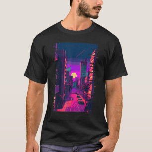 Japanisches Stadt Indie Ästhetik Glitch 80er 90er T-Shirt