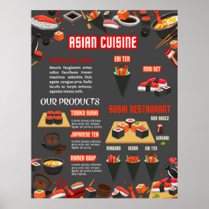 Japanisches Sushi-Restaurant mit Food-Bar Poster