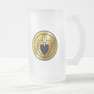 Japanisches Symbol des Familienwappen-(KAMON) Mattglas Bierglas