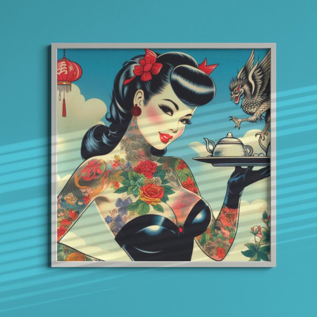 Japanisches Tattooisches Button Poster (Von Creator hochgeladen)