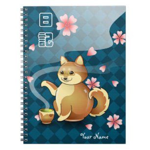 Japanisches Teekanne Shiba Inu Notizblock