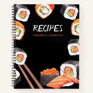 Japanisches Thema individuell anpassbare Black Rec Notizbuch