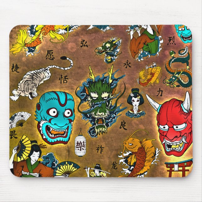 Japanisches Thema Mousepad (Vorne)