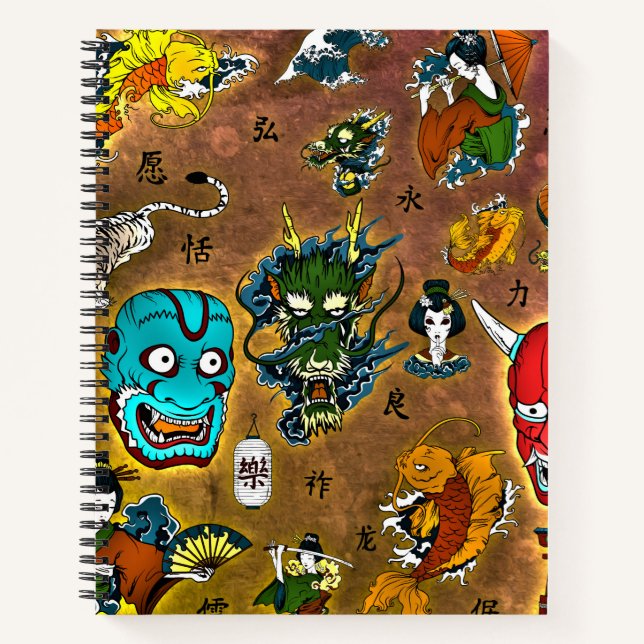 Japanisches Thema Notizbuch (Vorderseite)