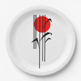 Japanisches themed Abendessen-Party mit steigender Pappteller