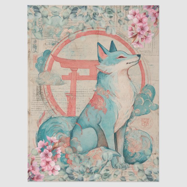 Japanisches Themed Decoupage Crafting Seidenpapier (Vorderseite)