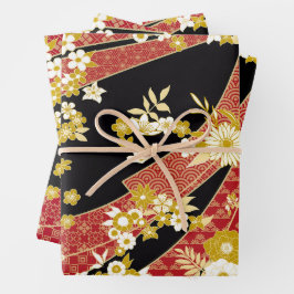 Japanisches Themenmuster Geschenkpapier Set
