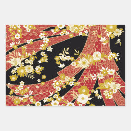Japanisches Themenmuster Geschenkpapier Set