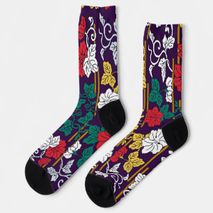 Japanisches traditionelles Blattmuster Socken