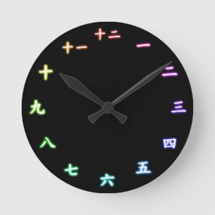 Japanisches Uhrschwarzes Runde Wanduhr