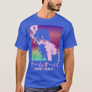 Japanisches Vaporwave Sad Anime Girl Game Over Ind T-Shirt