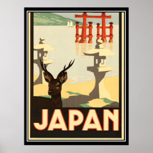 Japanisches Vintage-Reiseposter Poster