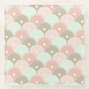 Japanisches Vintages Muster Glasuntersetzer