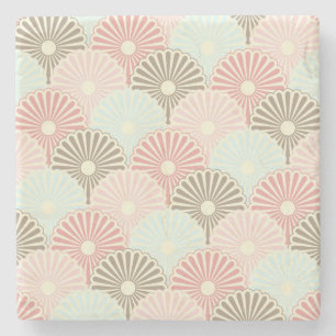 Japanisches Vintages Muster Steinuntersetzer