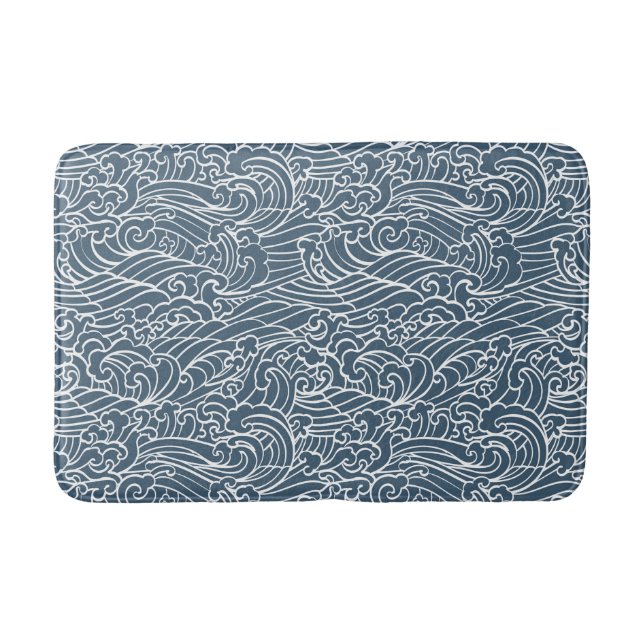 japanisches Wave Style-Muster Badematte (Vorderseite)