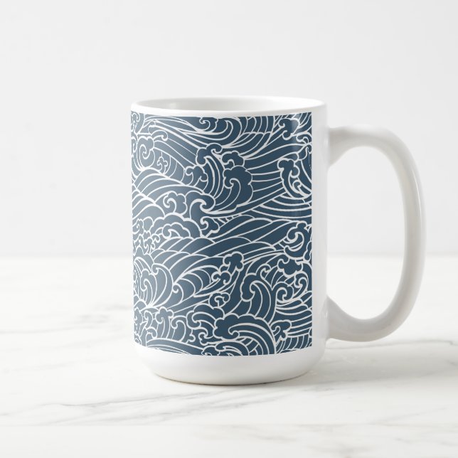 japanisches Wave Style-Muster Kaffeetasse (Rechts)