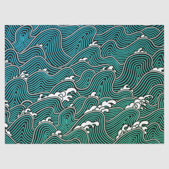 JAPANISCHES WELLEN-MUSTER Seidenpapier (Vorderseite)