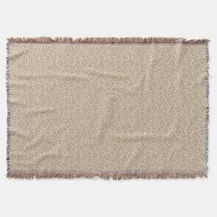 Japanisches Wirbelmuster - Taupe-Tan und Weiß Decke