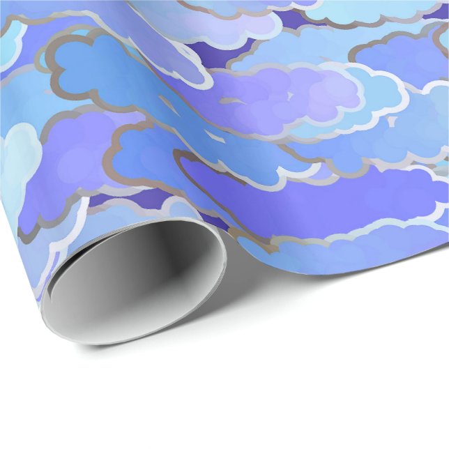 Japanisches Wolken-, Dämmerungs-, Veilchen-und Geschenkpapier (Rolleneckpunkt)