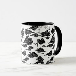 Japanisches Wolkenmuster-Ästhetik Tasse