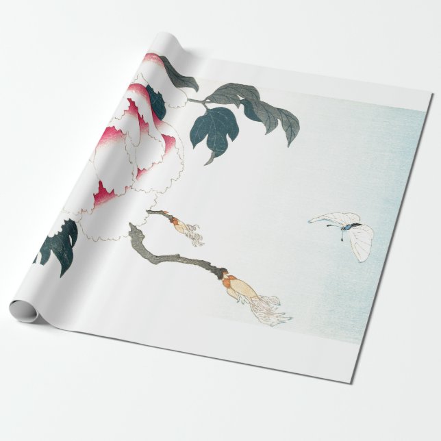 Japanisches woodblock Druck-Schmetterling Geschenkpapier (Ungerollt)