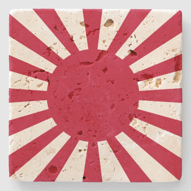 Japans Flagge des Kaiserkrieges Steinuntersetzer (Vorderseite)