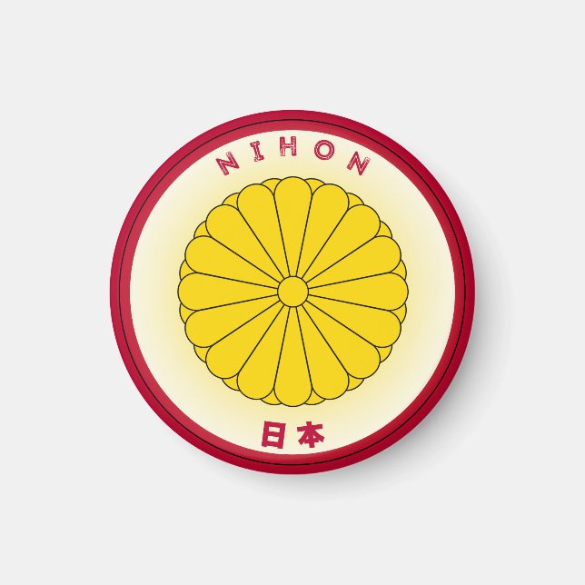 Japans imperialer Siegel Emblem Circle Form Magnet (Vorne)