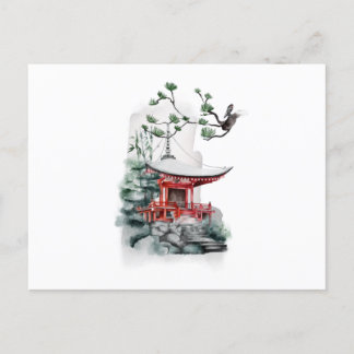 Japans natürliche Schönheit mit Kiefern Postkarte