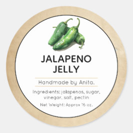 Japapeno Jelly Canning Jar Label Runder Aufkleber