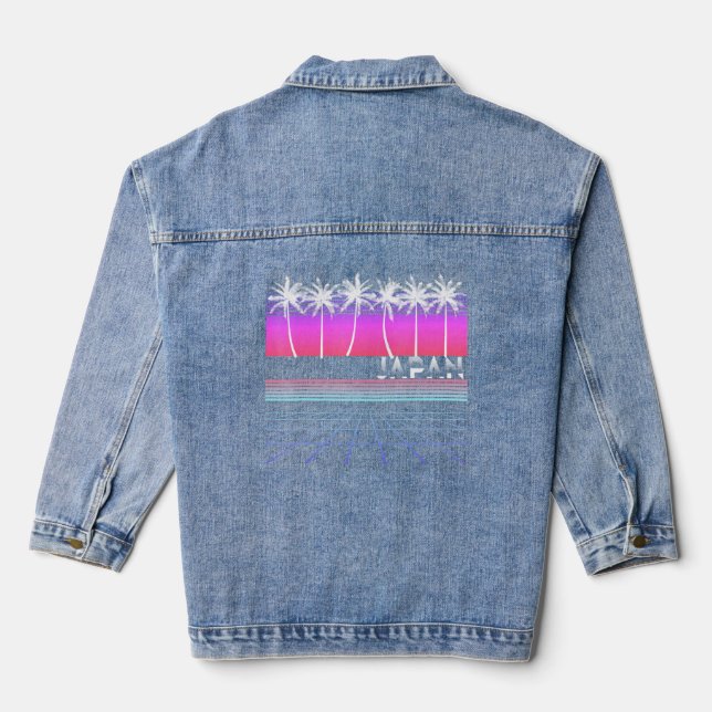 Japon 80s 90s Vaporwave Plage esthétique Palme rét (Verso)