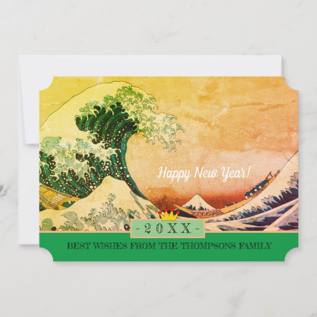 Japon Art & Bonne Année ! Carte /Kanagawa Wave (Devant)