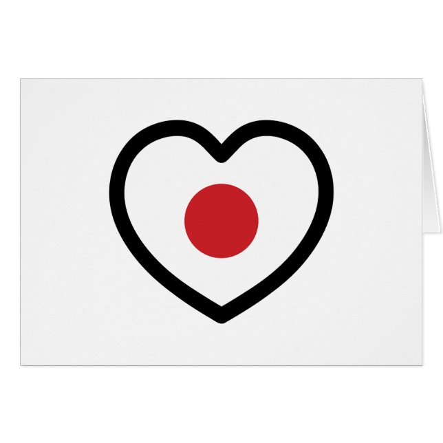 Japon | Cartes cardiaques du drapeau japonais (Devant horizontal)