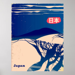 Japon hiver Arbres affiche vintage de la compagnie