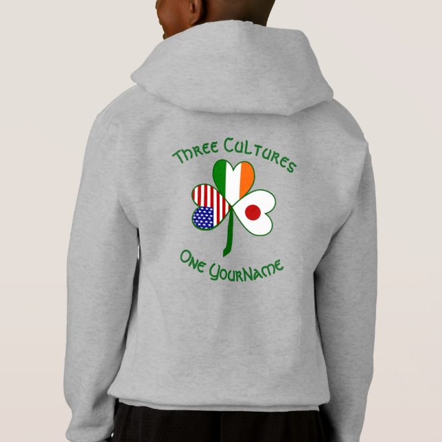 Japon Irlande USA Shamrock Drapeau personnalisé (Dos)