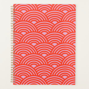 Japon Vague Seigaiha Motif rose rouge